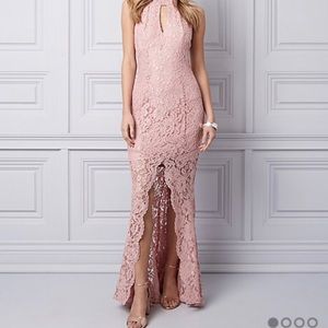 Pink Lace Halter Dress
